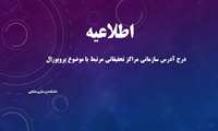 درج آدرس سازمانی مراکز تحقیقاتی مرتبط با موضوع پروپوزال